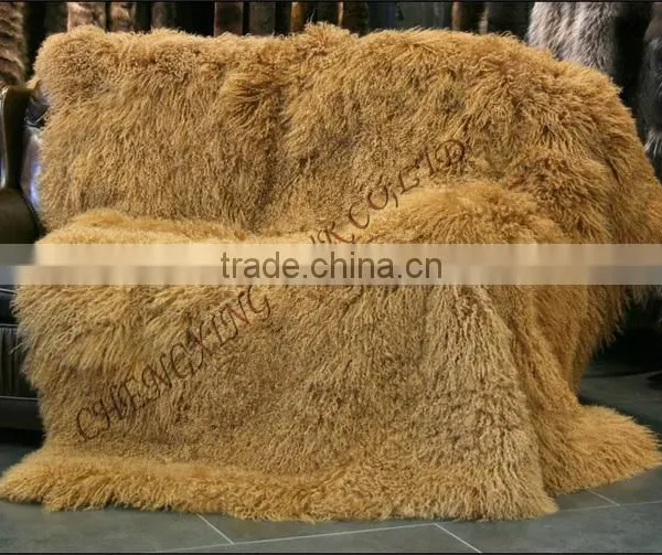 CX-D-23D 2016 New Winter Genuine Mongolian Lamb Fur Blanket Fur Rugs photo-2