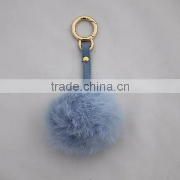 Myfur Customized Size and Color Real Rabbit Fur Pompom Keychain Fashion Bag Charm photo-2
