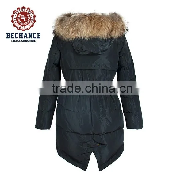 Womens Faux Fur Coat Long Down Coat With Fur photo-3