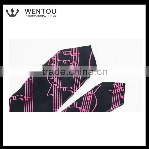 Wholesale Fashionable Musical Notes Printed Tie photo-6