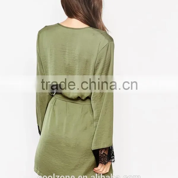 Regular Fit Wrap Front Bath Robe Wholesale Women Comfortable Robe photo-3