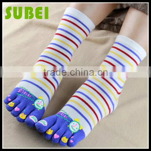 2015 Female Warm Five Fingers Socks,cotton and Happy Little Alarm Clock Socks,Quiet and Sweet photo-3