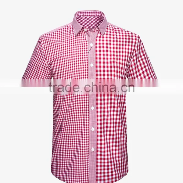 2017 Short Sleeve Gingham Shirts for Boys Youth photo-3
