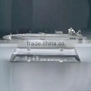 Unique Glass Crystal Warship Model Handmade Warship Model photo-2