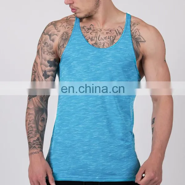 Available Color Slub Blank Mens Gym Vest photo-5