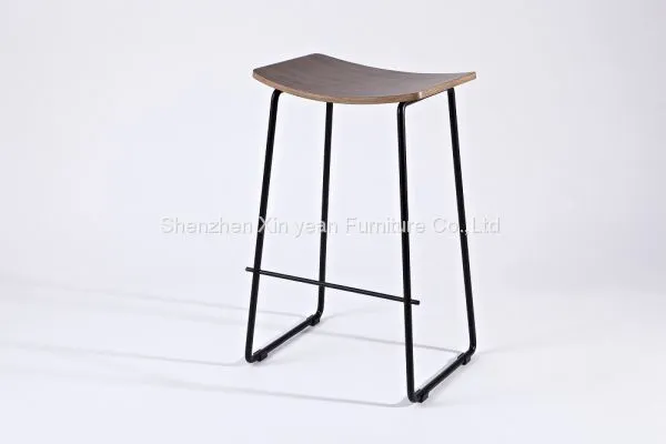 Mid Century Furniture Bar Stool With Stainless Steel Base