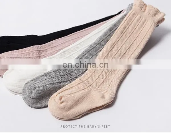 New Spring and Autumn Baby High Lace Stockings, Girls' Solid Color Combed Cotton Loose Mouth Children photo-4