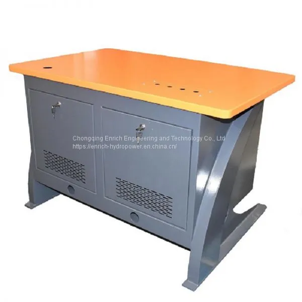 New Design Customized Industrial Broadcast Sheet Metal Fabrication Security Control Room Console Command Center Furniture Monitor Console Equipment Console Worktop Operating Platform Industrial Control Operating Desk With LED Lamp photo-5