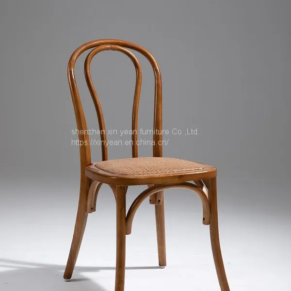 Dining Room Chair Dark Walnut Stacking Wooden Chairs for Weddings photo-2