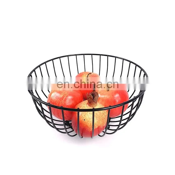 Kitchen Home Storage Egg Organizer Round Bread Fruit Bowl Stand Rack Mesh Metal Wire Basket photo-2