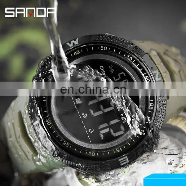 SANDA 6014 Branded Men Digital Wristwatch Luminous Alarm Water Resistant Multi-functional Fashion Boys Led Watches photo-5