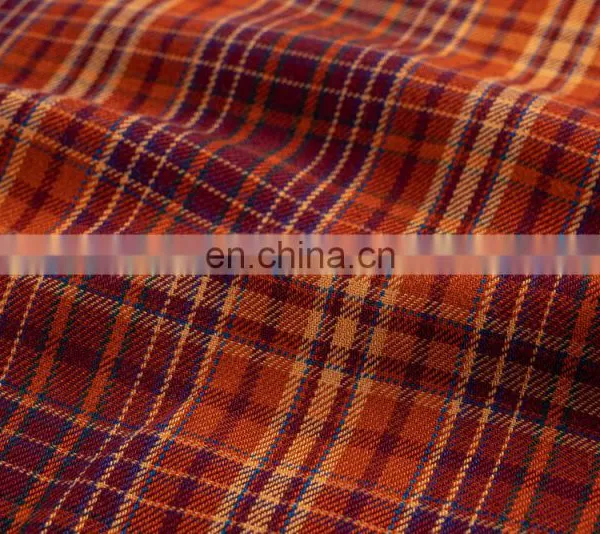 100% Cotton Yarn Dyed Check Design Plain Tartan Fabric for Women Garment photo-4