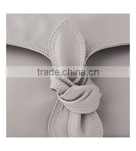 Knot Women Soft Smooth Genuine Leather Clutch Bag Nappa Foldover Party Clutch Good Quality Hand Bag Guangzhou Factory photo-3