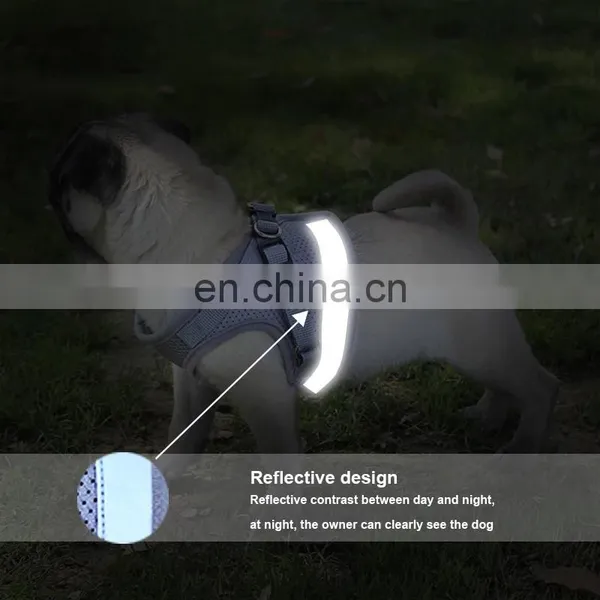 Dog Harness With Leash Summer Pet Adjustable Reflective Vest Walking Lead for Puppy Polyester Mesh Harness photo-4