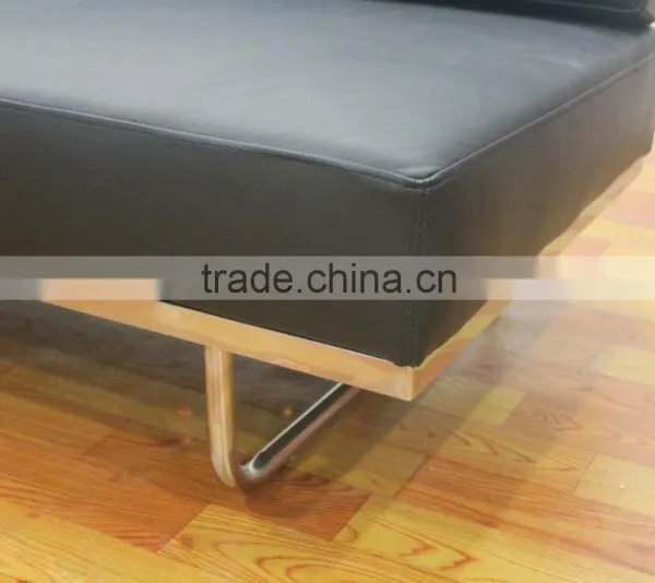Replica French Famous Design Stainless Steel Relaxing Chinese Genuine Leather Le Corbusier LC5 Three Seater Sofa,LC5 Daybed photo-4