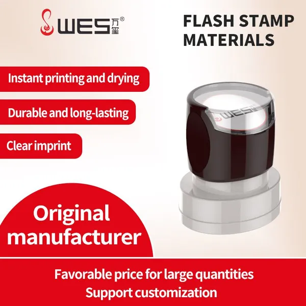 Oval Plastic Flash Stamp WES Custom Text Logo for Corporate Seals Office Use Financial Authentication