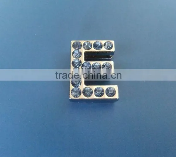 Zinc Alloy 18mm Slide Letters With Light Blue Rhinestones photo-6