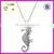 Top Silver Seahorse Metal Pendant Necklace Jewelry With CZ Stone