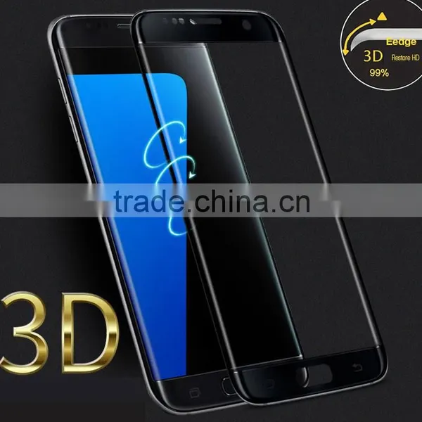 2016 Perfect Silk Print Colors Full Cover Screen Protector For Samsung Galaxy S7 Edge Curved Tempered Glass.