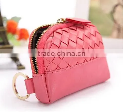 Women Mini Faux Leather Zipper Coin Bag With Keyring photo-4