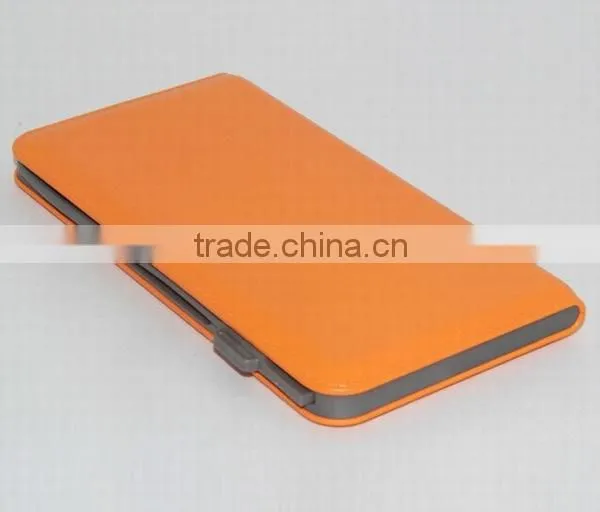 AWC455 8000mAh Leather Built In Input and Output Cable Power Bank Mobile Power Pack photo-5