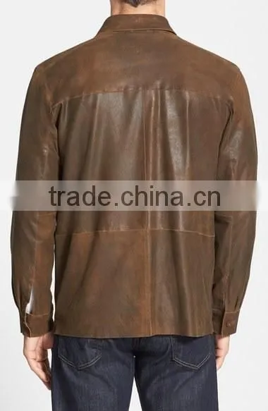 Shaded Brown Leather Jacket photo-3