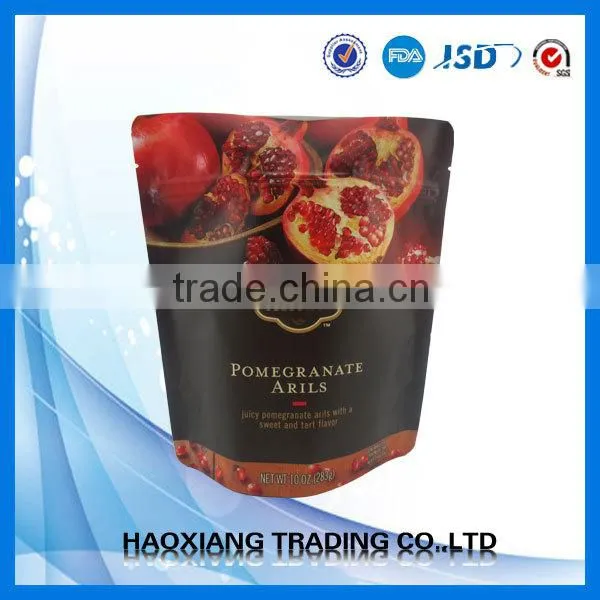Three Side Heat Seal Printed Aluminium Foil Sachet / Green Pack Resealable Plastic Zipper Stand up Pouch photo-2