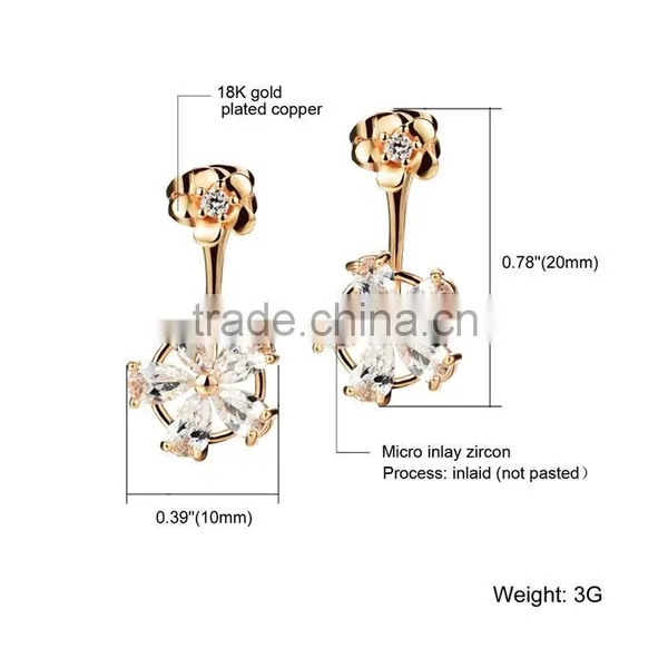 2016 Fashion Flower Double Stud Earrings for Ladies photo-5