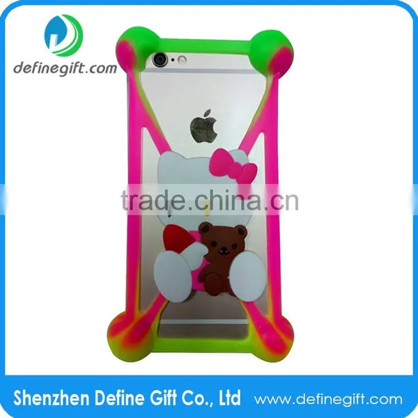 High Quality Lovely 3D Cartoon Universal 3D Silicone Bumper Case for Smartphone photo-2