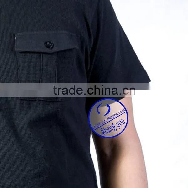 Custom Walf Checks Fabric Mens Polo Shirt Design With Epaulet and Pockets photo-5