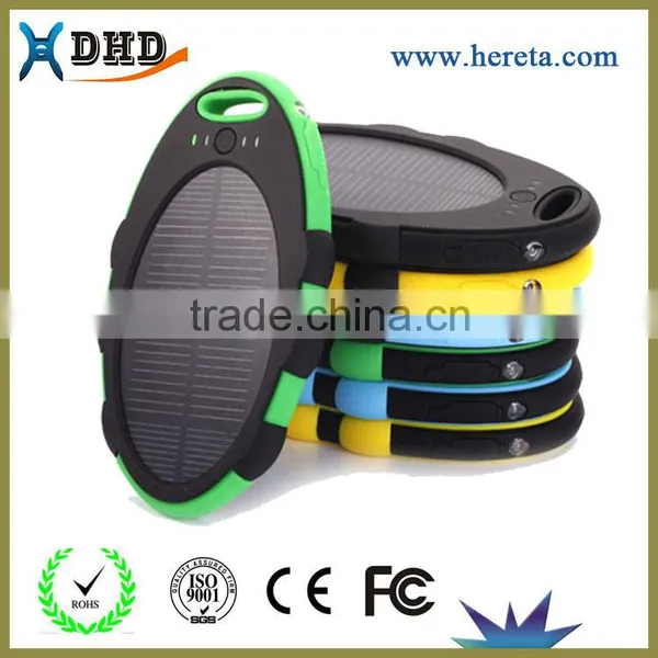 Wholesales 5000mah Solar Power Bank Solar Waterproof