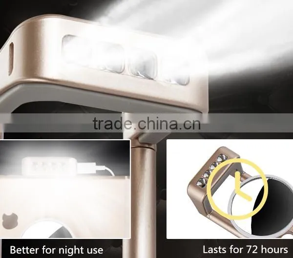 2016 Fashion Mirror Selfie Stick With Flash Lights photo-4