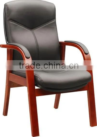 solid wood frame leather seat chair