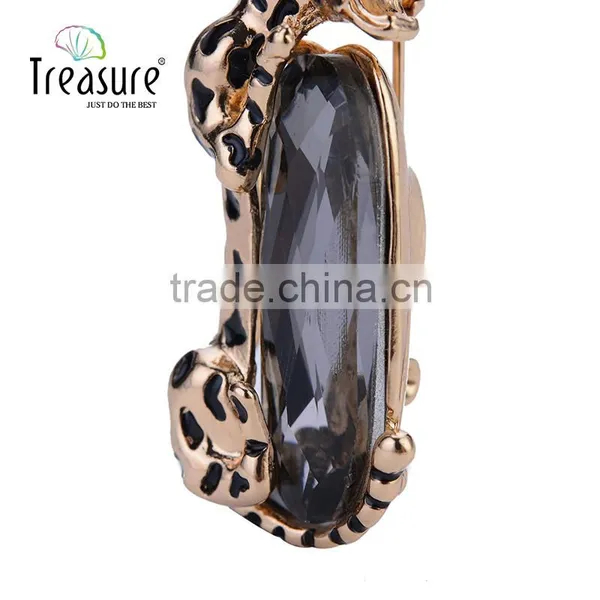 Hot Selling New Fashion Men's Brooch, Sexy Leopard and Big Rhinestone Brooch photo-2