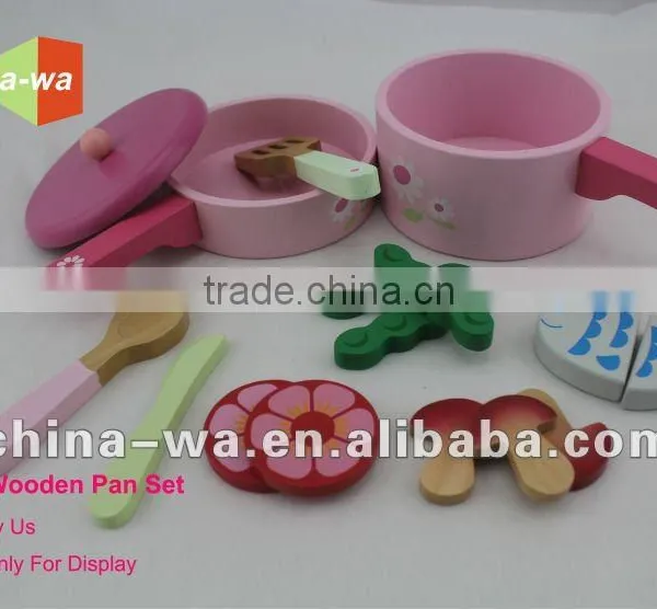 Wood ELC Children's Pan Set Toy(pan,saucepan,food,fork,etc)