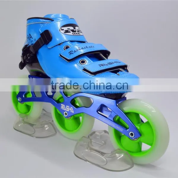 Customer Design Speed Skating Shoes Carbon Skating Boot OEM ODM Logo White Color 3 Wheels Skating Frame