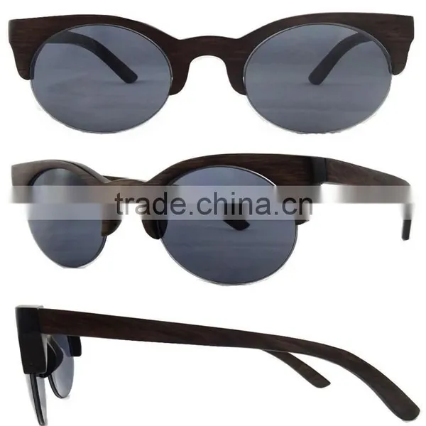 Individualized Eco-friendly Semi- Rimless Wood Sunglasses photo-4