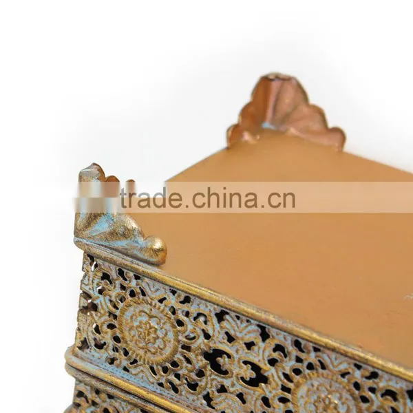 Decorative Jewelry Mirror Wholesale Trinket Box,Antique Metal Trinket Box photo-4