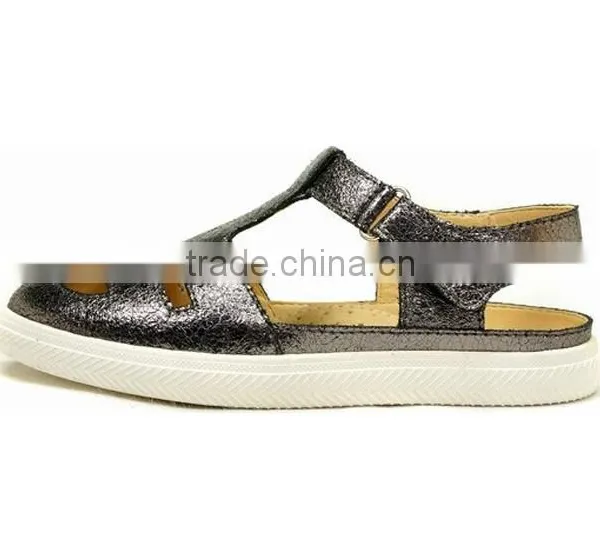 2016 Summer Beautiful Shiny Kids Closed Shoes Sandals With Flat Sole photo-4