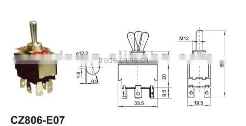 2 Pole On-off Machinery Toggle Switch Wth Waterproof,Three Pole TPST 3-way Toggle Switch photo-4