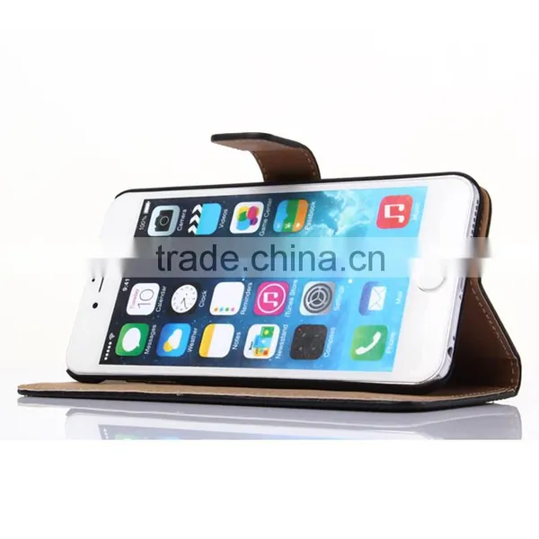 Stitching Mobile Phone Wallet PU Flip Leather Cell Phone Case Cover for Iphone 6/ 6 Plus With Card Slots Stand Function photo-5