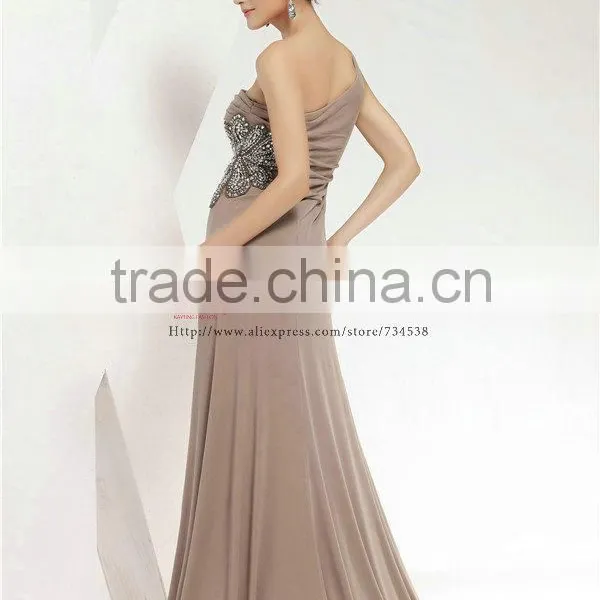 One Shoulder Embroidered Spandex Cotton Maxi Nice Party Dress photo-3