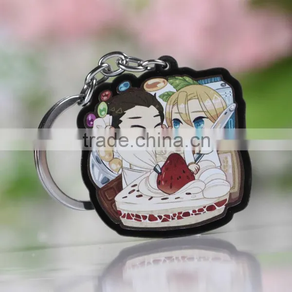 High Quality Picture Print Unusual Black Board Transparent Plastic Acrylic Key Chains photo-3