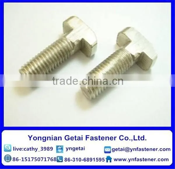 T-head Bolts With Square Neck Bolts , Hot Dip Galvanized (H.D.G) /Galvanized With Black /yellow Zinc Plated/blue White photo-3