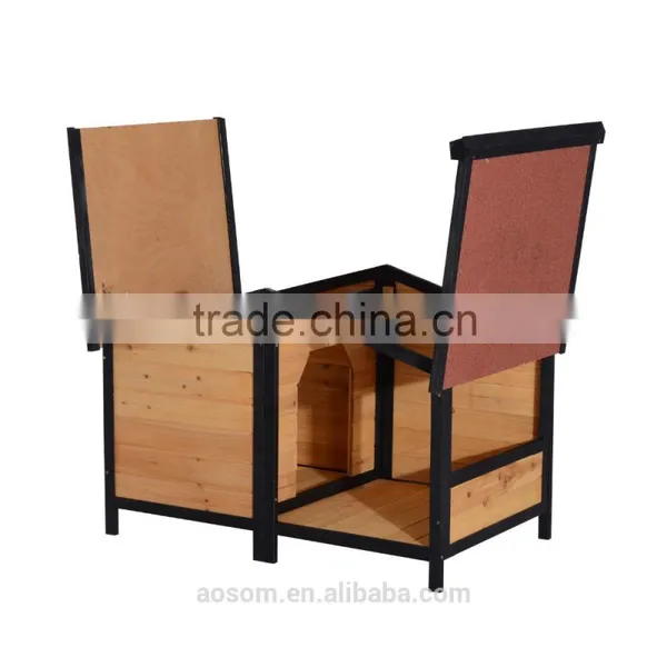 Pawhut Small Elevated Dog House With Opening Roof photo-4