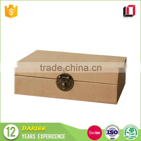 China Factory Custom Flip Lid Kraft Cardboard Gift Box With Metal Lock photo-5
