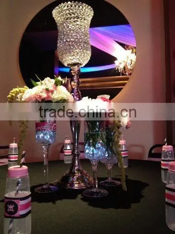 Tall Wedding Table Crystal Centerpiece photo-2