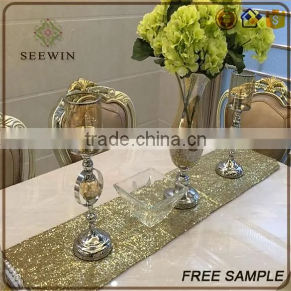 Best Quality Luxury Rectangale Square Quilted Sequin Table Runners photo-3