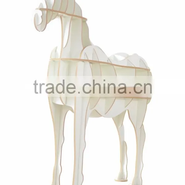 Puzzle Wood Craft Horse Table Book Shelves Creative Animal Furniture photo-2