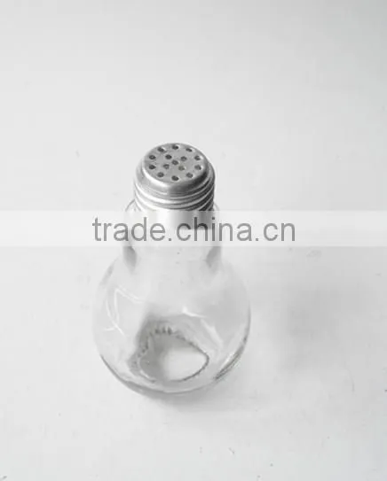Bulb Shape Glass Spice Packaging Jar Bottle With Silver Hole Lid photo-2